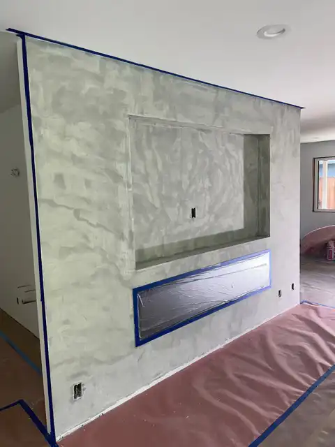 Fireplace Venetian plaster application 2026 project photo